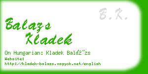 balazs kladek business card